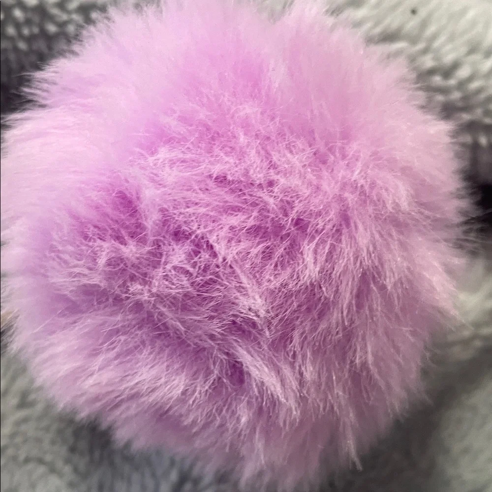 Keychain-Fluffy Faux Fur Pink Pom Pom -New